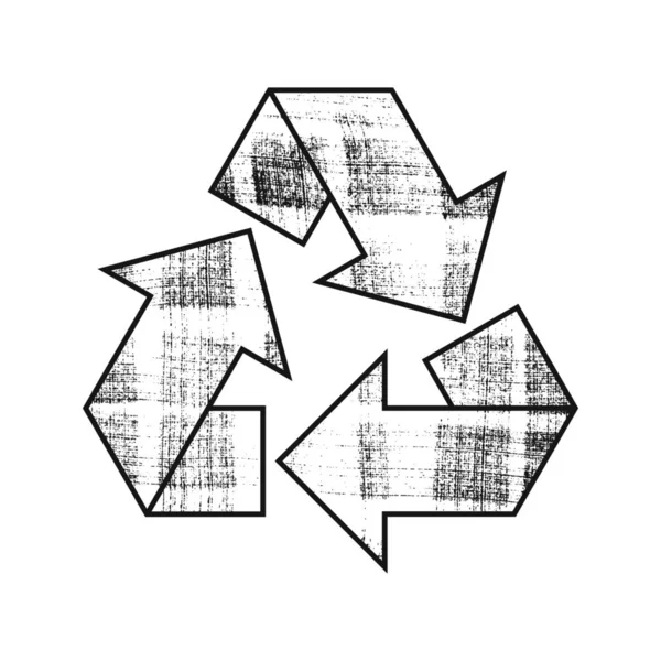 Vector Recycle Symbol Grunge Icon — Stock Vector