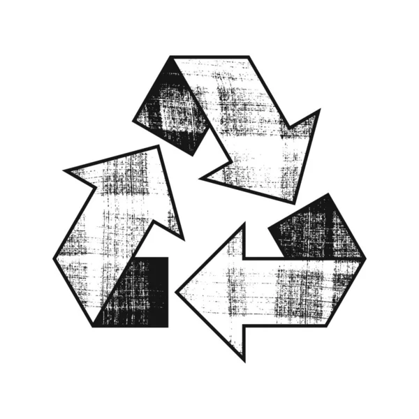 Vector Recycle Symbool Pictogram Voor Grunge — Stockvector