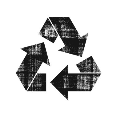 Vektör geri dönüşüm sembolü. Grunge simgesi.