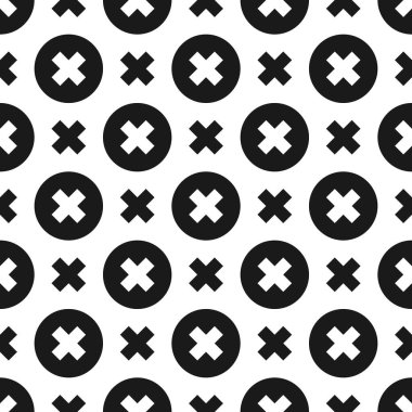 Çapraz ve daire elementleri ile kusursuz geometrik soyut desen.