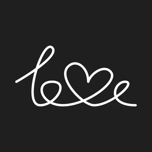 Line Art Lettering Word Love — Stock Vector
