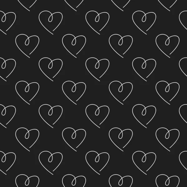 Bezproblémový Vzor Liniovými Ikonami Srdcí Dobré Pro Valentýna Svatební Oznámení — Stockový vektor