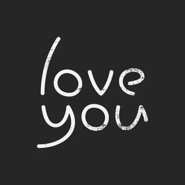 Line Art Lettering Words Love You — Stock Vector