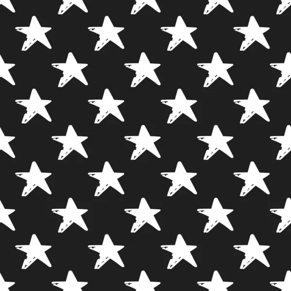 Seamless Pattern Sketches Stars — Stock Vector