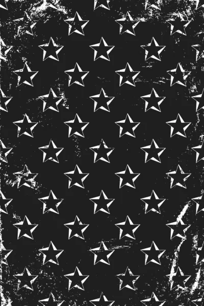 Patrón Grunge Con Estrellas Giratorias Fondo Vertical Blanco Negro — Archivo Imágenes Vectoriales