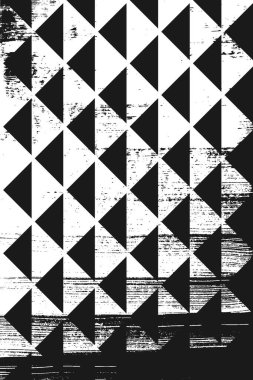 Grunge soyut geometrik desen. Dikey siyah ve beyaz arkaplan.