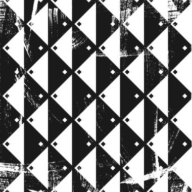 Grunge soyut geometrik desen. Kare siyah beyaz arkaplan.