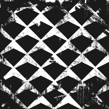 Grunge soyut geometrik desen. Kare siyah beyaz arkaplan.