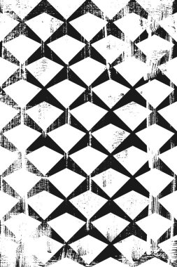 Grunge soyut geometrik desen. Dikey siyah ve beyaz arkaplan.