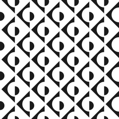 Kusursuz soyut geometrik desen. Üçgenler ve yarıçember bileşimi.