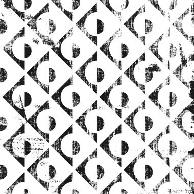 Grunge soyut geometrik desen. Kare siyah beyaz arkaplan.