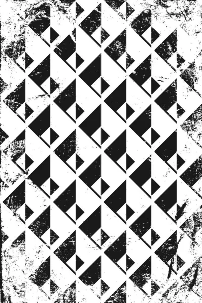 Grunge Abstract Isometric Pattern Vertical Black White Backdrop — Stock Vector