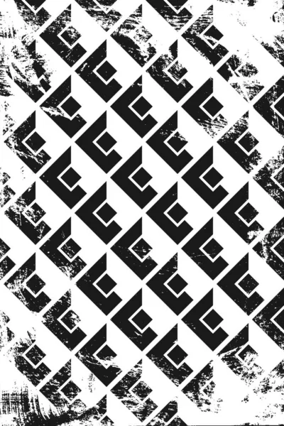 Grunge Patrón Isométrico Abstracto Fondo Vertical Blanco Negro — Archivo Imágenes Vectoriales