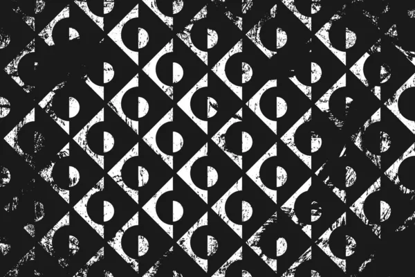 Grunge Patrón Geométrico Abstracto Fondo Horizontal Blanco Negro — Archivo Imágenes Vectoriales