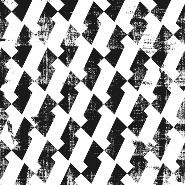 Grunge Pattern Geometric Shapes Square Black White Backdrop — Stock Vector