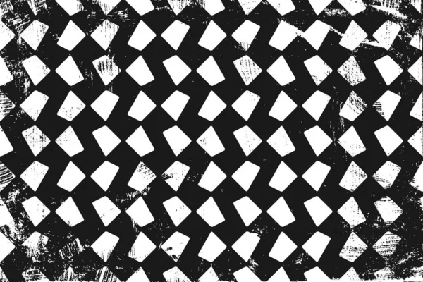 Grunge Pattern Geometric Shapes Horizontal Black White Backdrop — Stock Vector