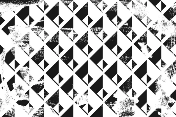 Grunge Pattern Isometrico Astratto Sfondo Orizzontale Bianco Nero — Vettoriale Stock