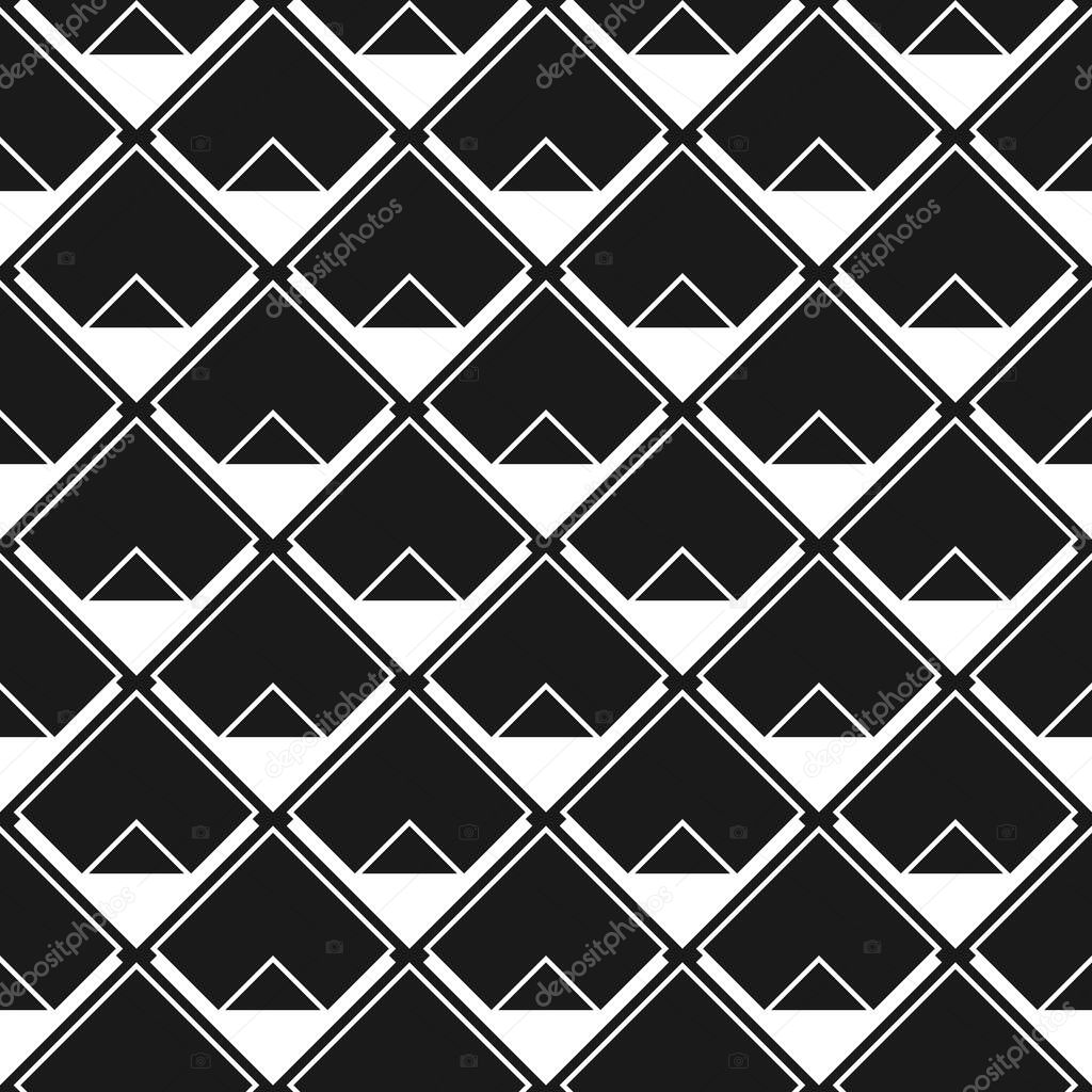 Seamless abstract geometric pattern with stickers of rhombus shape