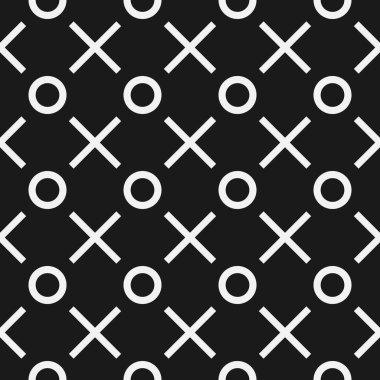 Haçlar ve halkalar ile kusursuz soyut geometrik desen