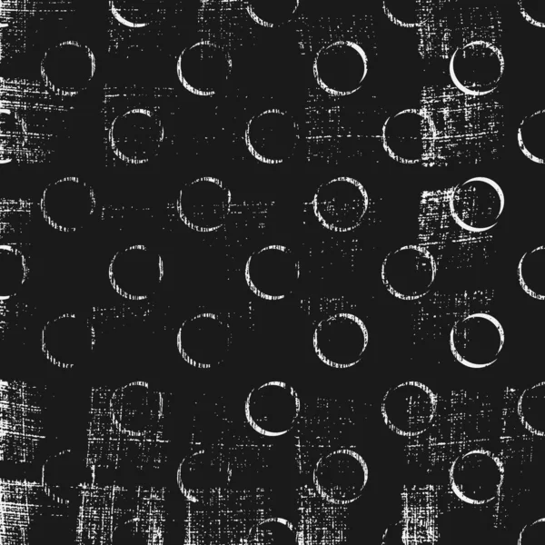 環の元を持つテクスチャ化抽象パターン 正方形の黒と白の背景 — ストックベクタ