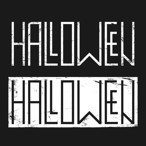 Tipografía Texturizada Halloween Conjunto Blanco Negro — Archivo Imágenes Vectoriales