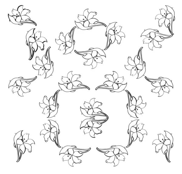 Vectorset Van Bloemenelementen — Stockvector