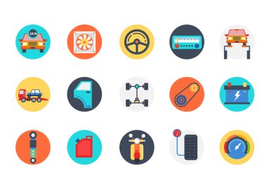 Birçok formu ile otomotiv simge kümesi