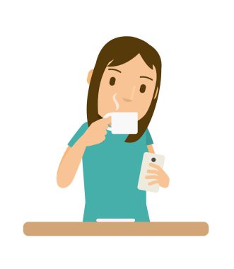 İnsanlar sabah kahve içme