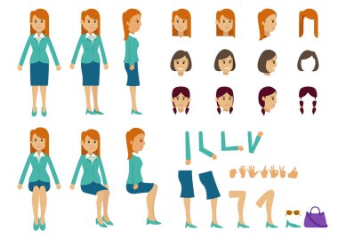 Kadın yüzü ile birçok stil kümesi