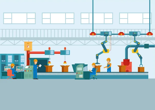 Industria Robótica Con Muchas Herramientas — Vector de stock