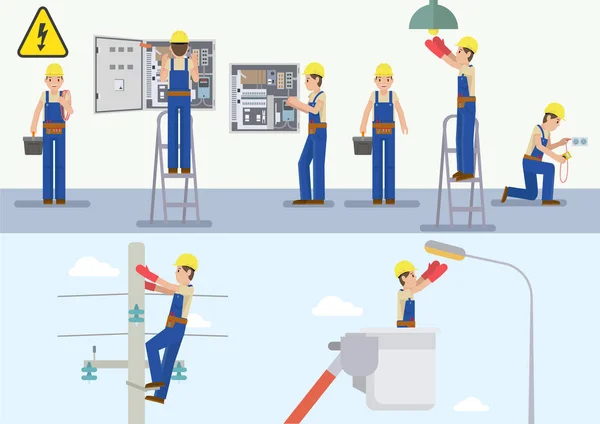 İnsanlar elektrikçi kümesi
