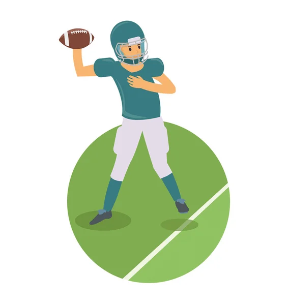 Junger Spieler American Football Spiel — Stockvektor