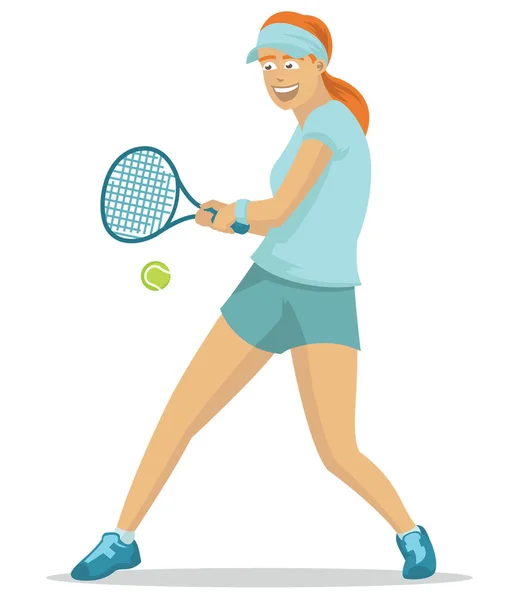 Young People Playing Tennis — Stock Vector