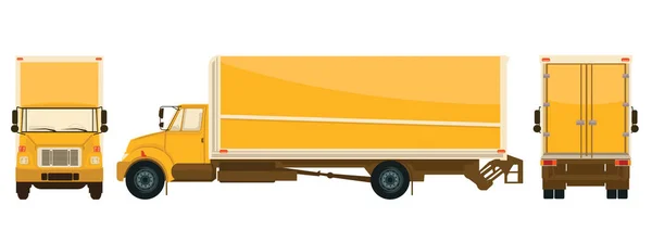 Yellow Big Delivery Truck — Stock Vector