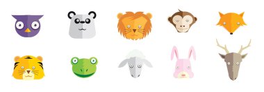 Birçok boyutu ile hayvan simge kümesi