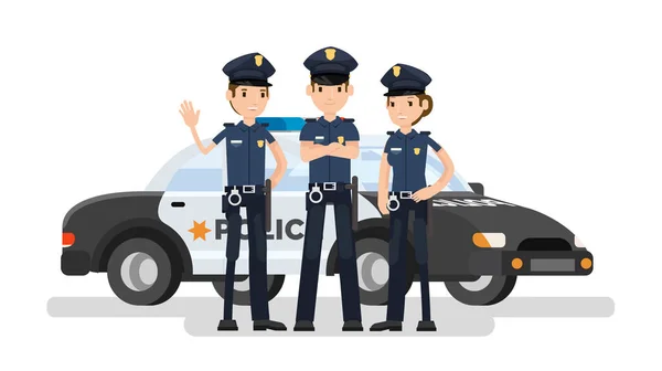 Illustration Vectorielle Des Policiers — Image vectorielle