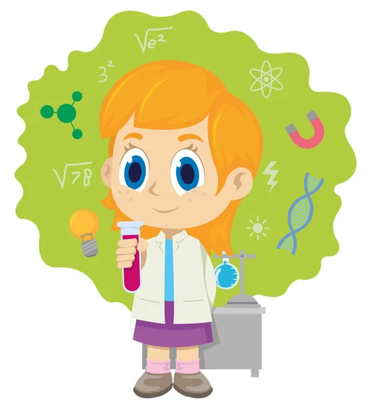 Conjunto Niños Científicos Laboratorio — Vector de stock