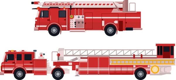 Camion Dei Pompieri Vettore Piatto — Vettoriale Stock