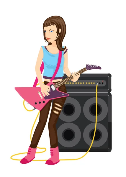 Rock Star gitarist performansı vektör