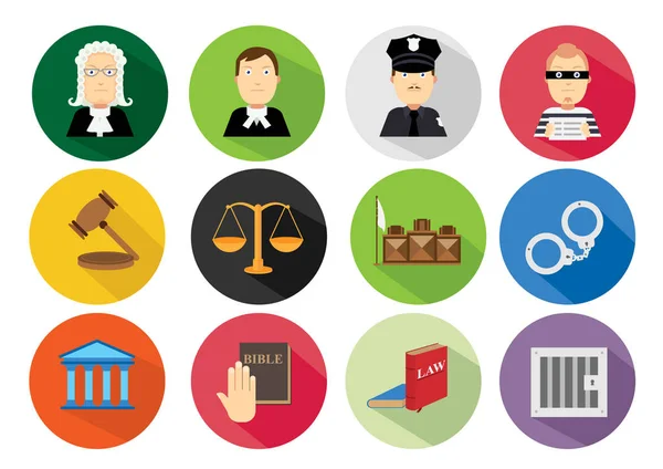 Basit düz hukuk Icon set