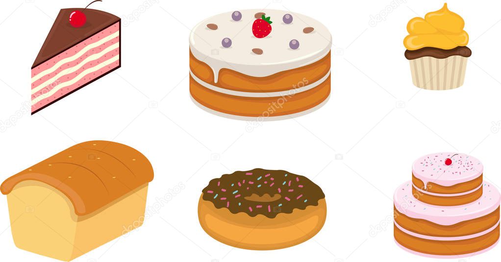 Cake Pastry and Bread icon vector