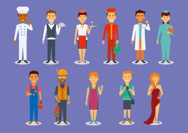 Daire basit stil vektör meslekte kümesi