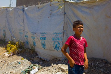 Darashakran mülteci kampı Erbil, Irak Kürdistan çocukta Suriye mülteci