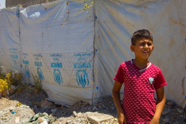 Darashakran mülteci kampı Erbil, Irak Kürdistan çocukta Suriye mülteci