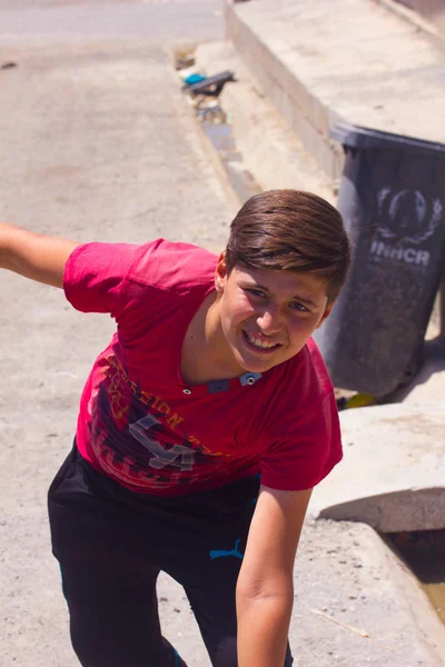 Сирийский Мальчик Беженец Лагере Беженцев Дарашакран Эрбиль Иракско Курдистан — стоковое фото