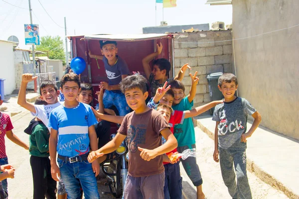 Suriye Mülteci Çocuklar Darashakran Mülteci Kampı Erbil Irak Kürdistanı Temmuz — Stok fotoğraf