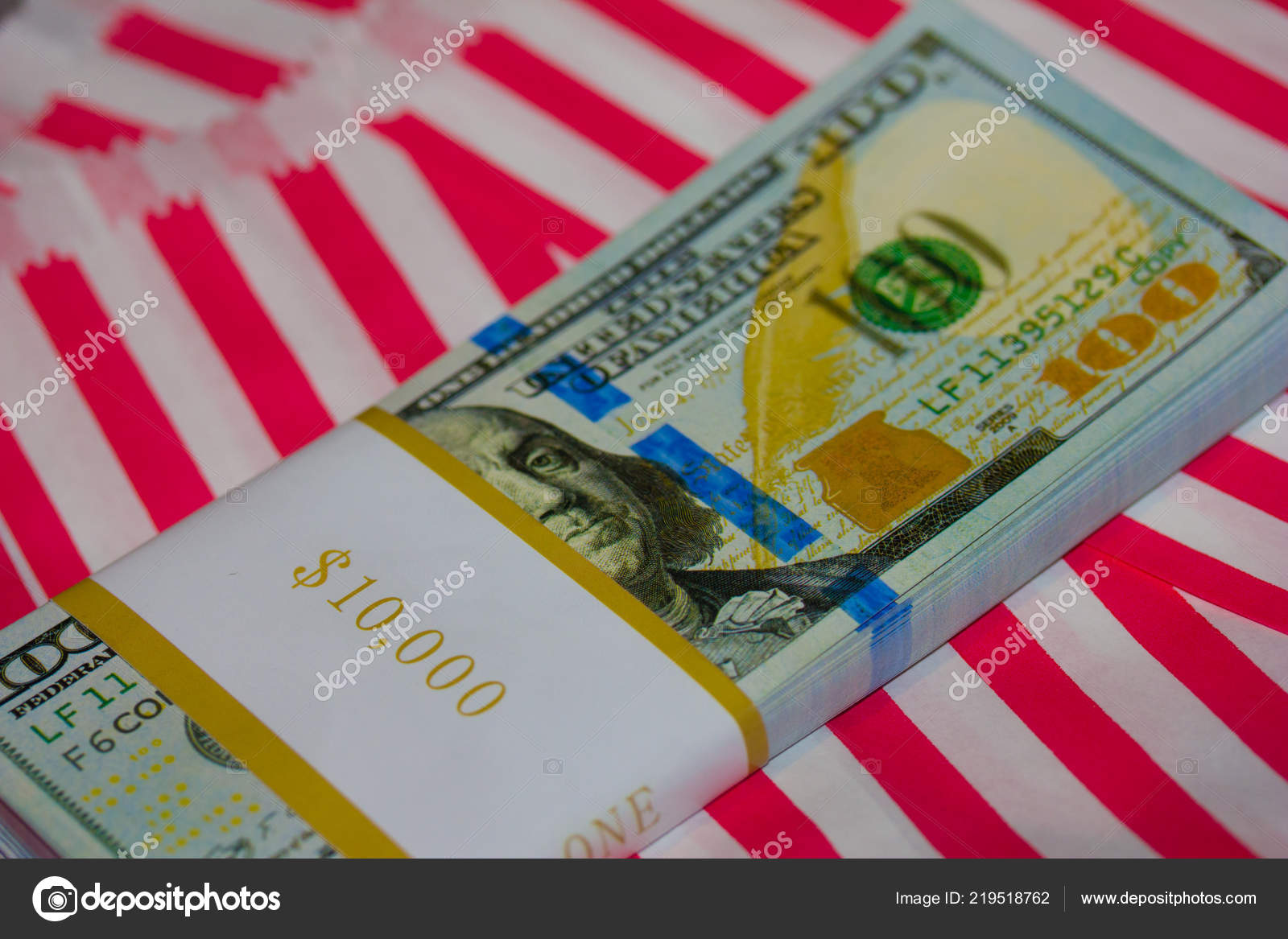 Ten Thousand Dollars Stack Hundreds Red White Striped Background Stock Photo Image By C Mike08 Ten Thousand Dollars Stack Hundreds Red White Striped Background Stock Photo Image By C Mike08