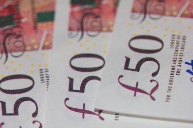 İngiliz elli Pound notlar portre