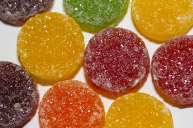 Sakız tatlılar closeup birbiri yığılmış