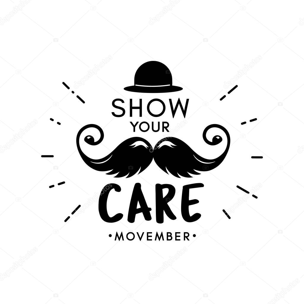 Movember Mustache season vector moustache lettering cancer